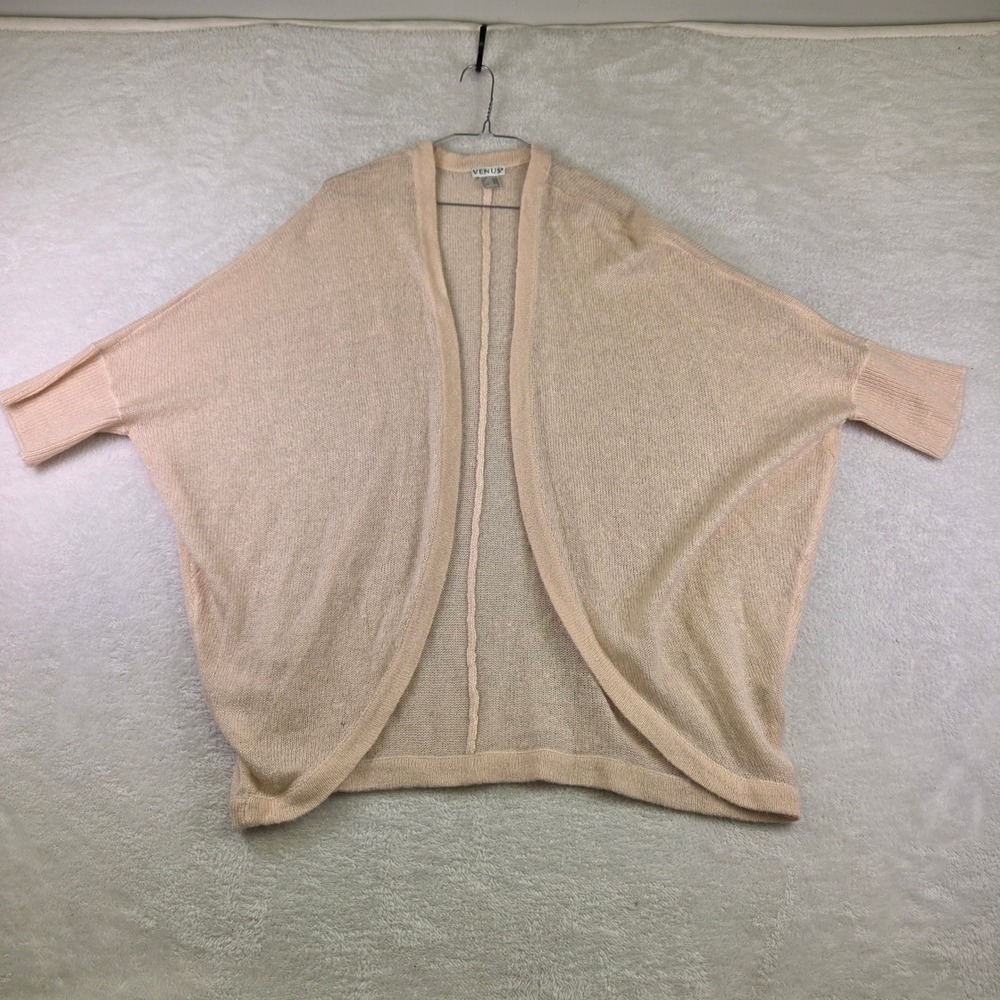 Venus Womens Peach Blush Open Front Dolman Sleeve Knit Cardigan Sweater Large
